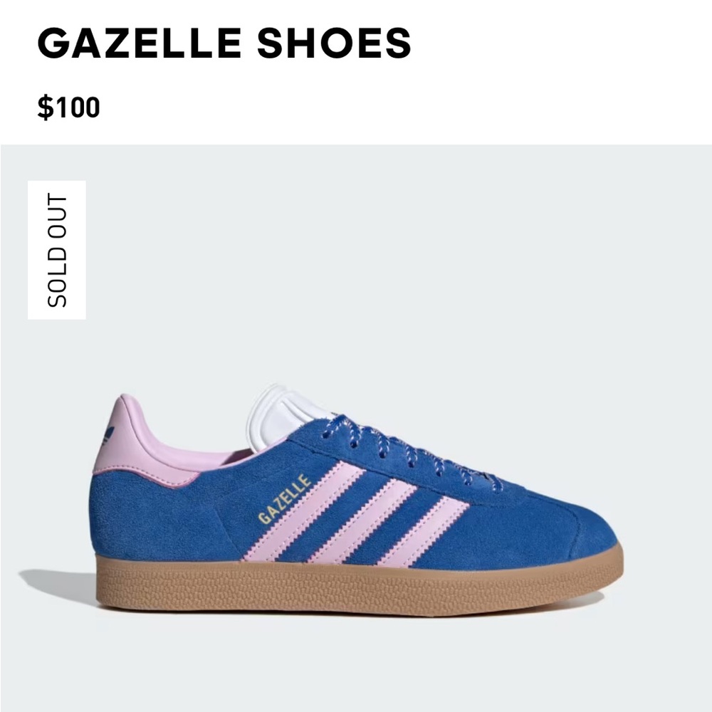Adidas Gazelle Shoes in Blue / Orchid Fusion / Gum